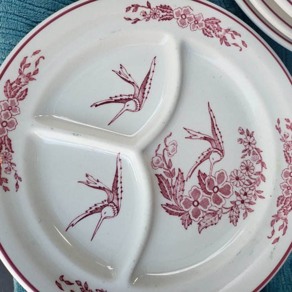 1pc RARE Vtg Jackson China Hummingbird 9.5" Chop Plate~Cooks Rest, Union… - Picture 6 of 14